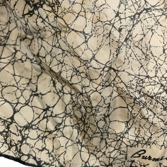 burmel italy Vintage hand rolled sewn cream black innk line rectangle sc… - Picture 3 of 4